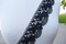 1 Yard Black Rose Motif Venice Lace Trim with Rough Scalloped Edges for Elegant Sewing Projects 2.75 Inch Wide